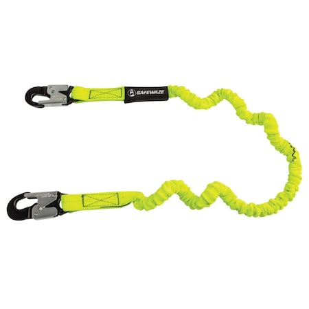 Safewaze PRO 6ft Stretch Internal Energy Absorbing Lanyard: Alu Snap Hooks FS590-ALU